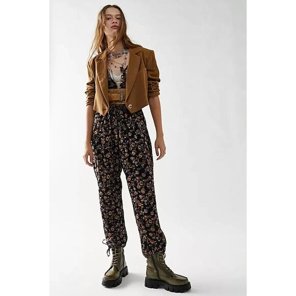 Free People Samara Jumpsuit Floral Printed Sleeveless Black M